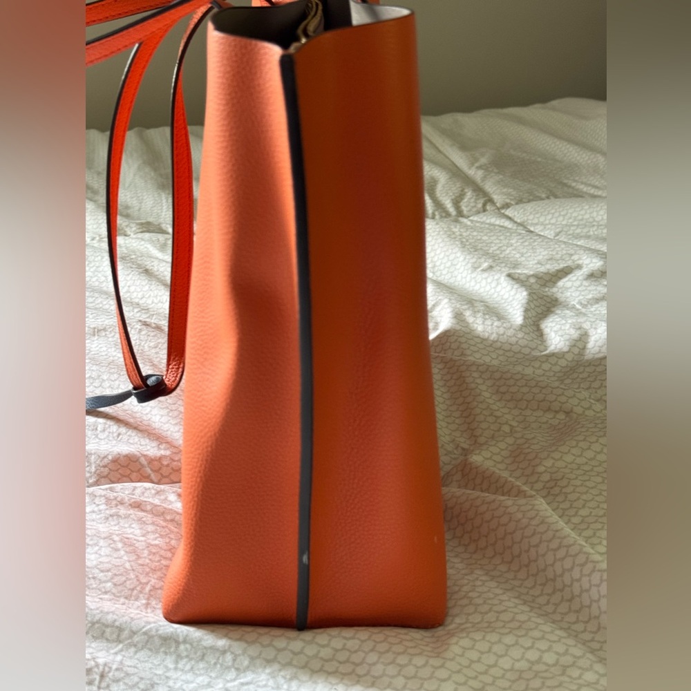 Tory Burch Perry triple compartment Orange Leather Tote - Picture 12 of 13